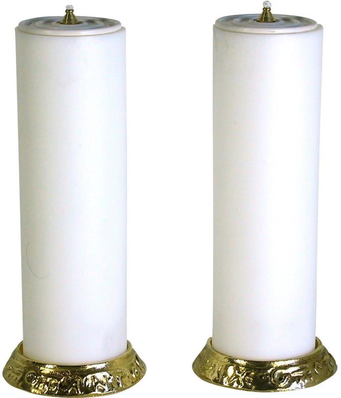 coppia candelieri ottone dorato cm 11 con candele
