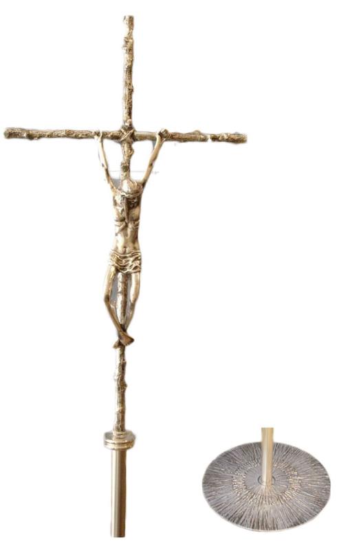croce a stile argentata con base