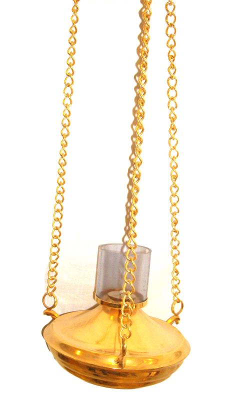 lampada con catena dorata