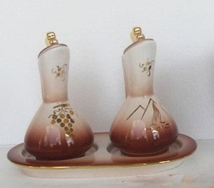 ampolline in ceramica altezza cm 12 marrone