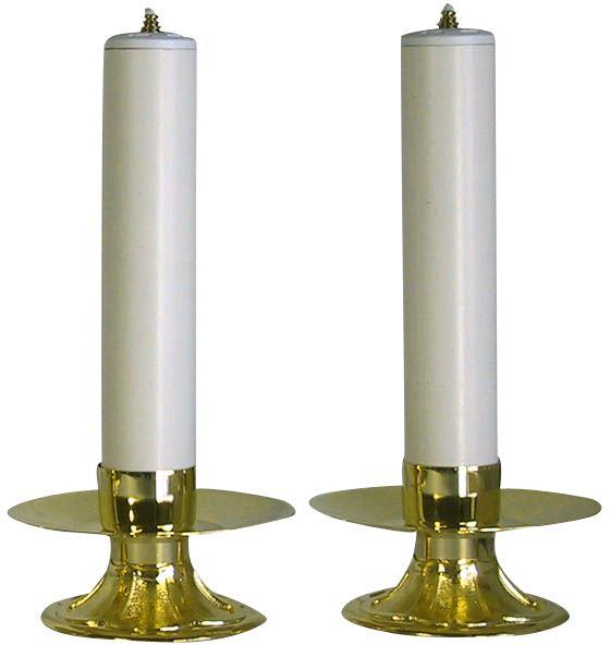 coppia candelieri dorati con candele