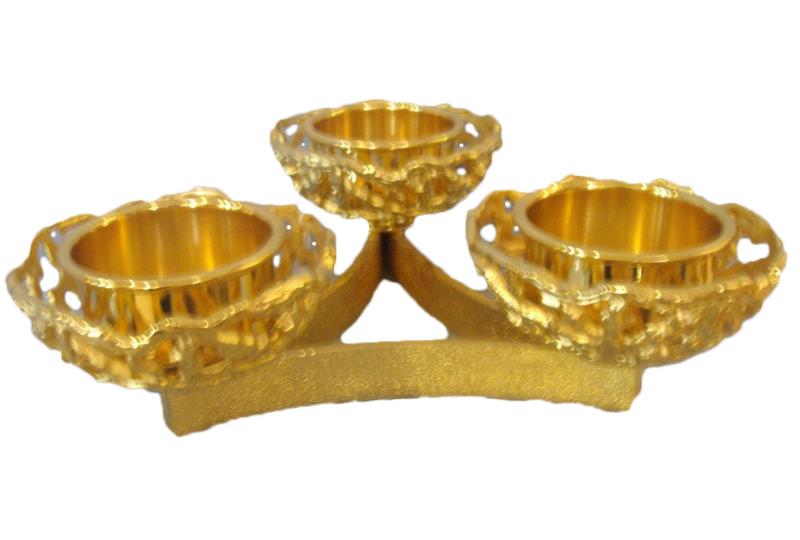 candeliere dorato 34x9 cm a 3 candele
