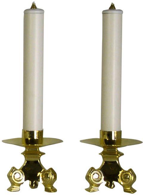 coppia candeliere dorato cm 12 con candele