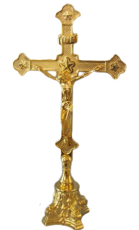 croce da altare dorata cm 30