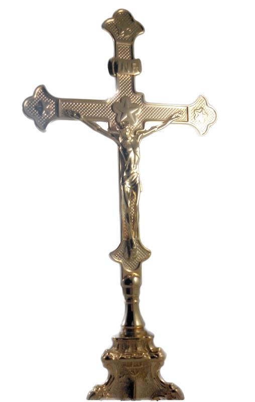 croce da altare dorata cm 33,5