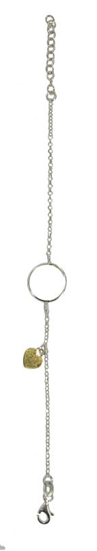 braccialetto argento con medaglia e cuoricino