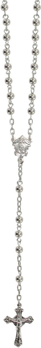 rosario in argento 925 con grani tondi da Ø 4 mm