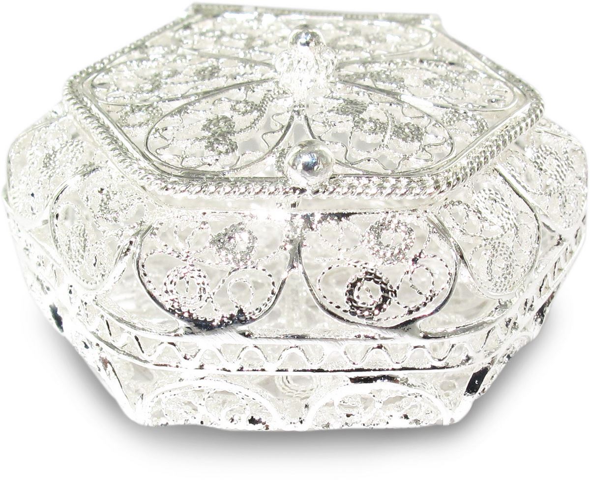 portarosario in filigrana d'argento 925 a forma esagonale