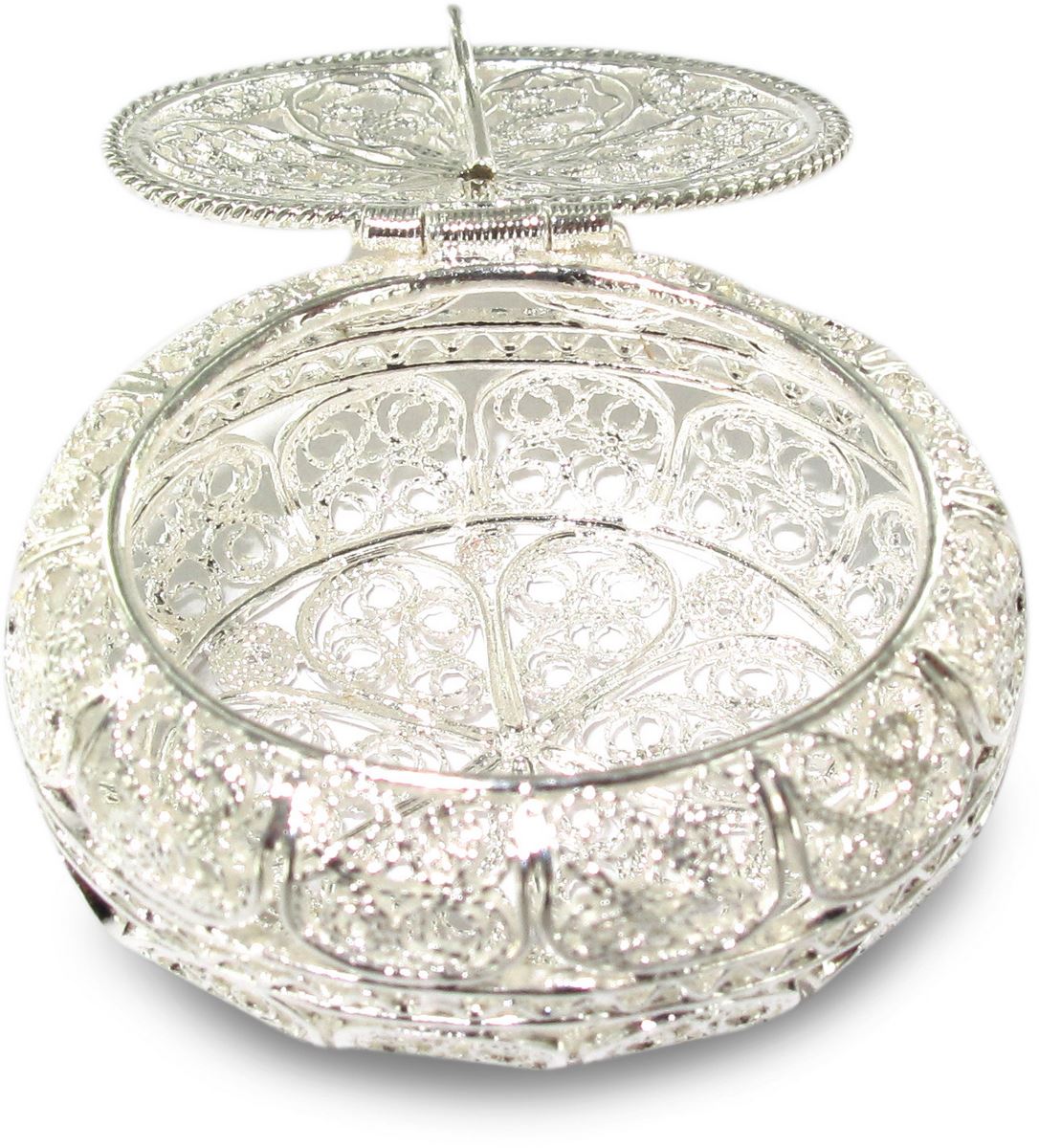 portarosario in filigrana d'argento 925 a forma ovale