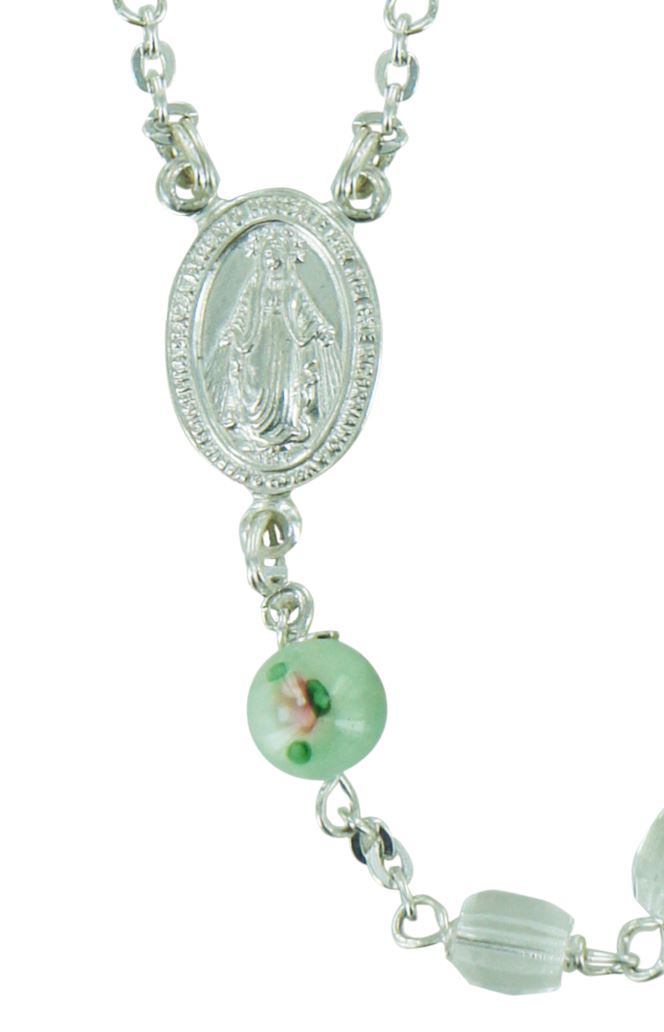 rosario in argento 925 con grani e 