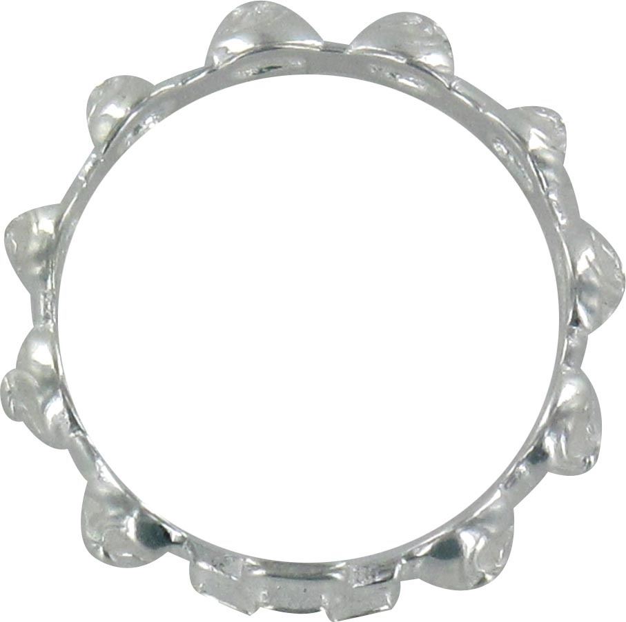 rosario anello in argento 925 con 10 roselline misura italiana n°15 - diametro interno mm 17,5 circa
