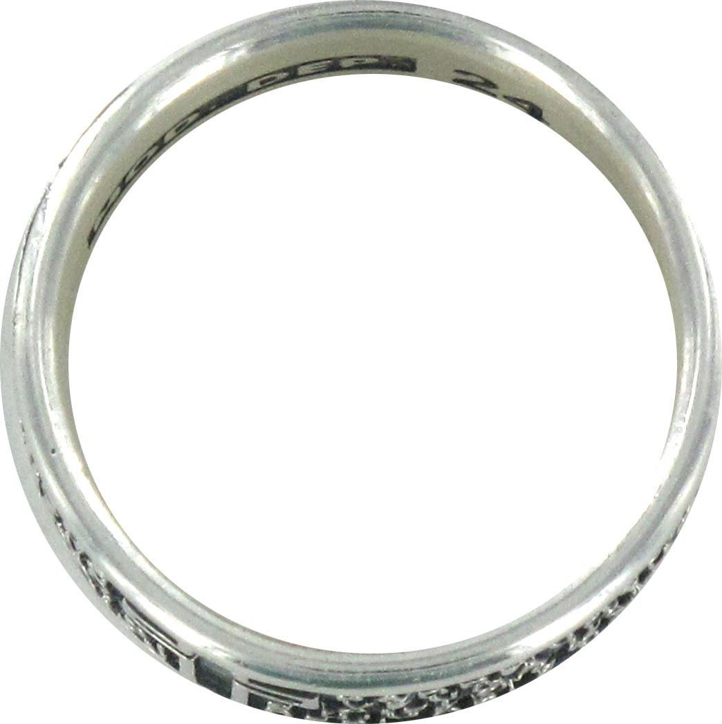 anello in argento 925 brunito con l'incisa preghiera padre nostro misura italiana n°24 - diametro interno mm 20,4 circa