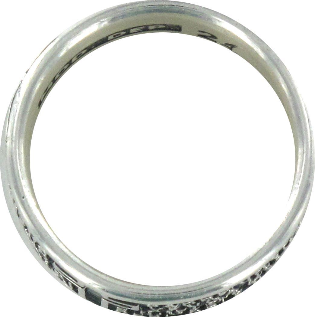 anello in argento 925 brunito con l'incisa preghiera padre nostro misura italiana n°26 - diametro interno mm 21 circa