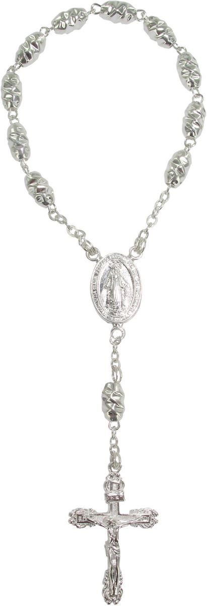 rosario decina in argento 925 con 11 grani ovali 