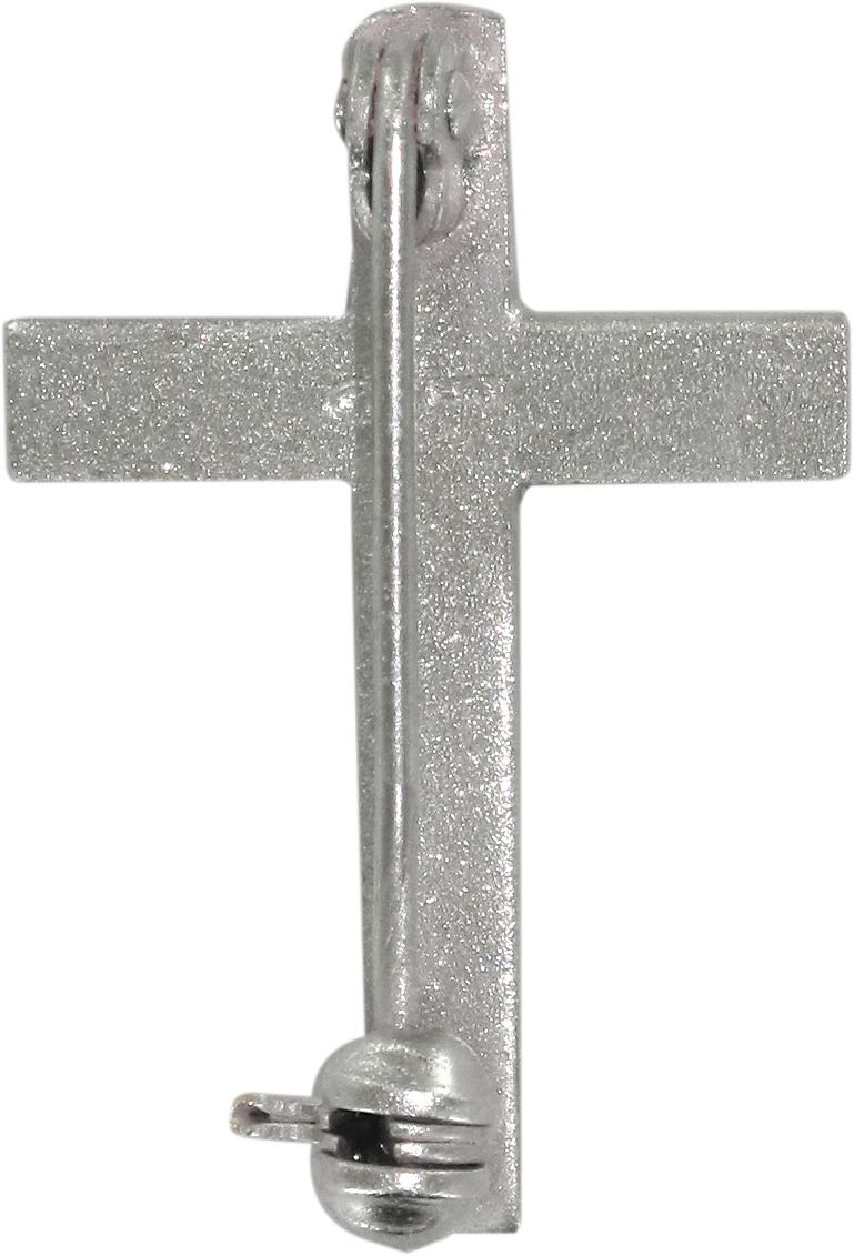 croce distintivo con spilla con cristo riportato in argento 925 - 2,6 cm