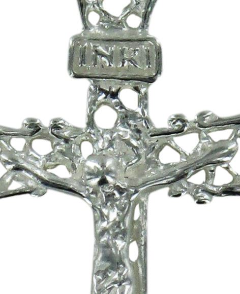 croce in argento 925 con cristo riportato - 3,5 cm