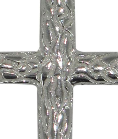 croce in argento 925 lavorato a nodo di corteccia - 2,5 cm
