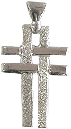 croce in argento 925 con baretta incrociata - 2,5 cm