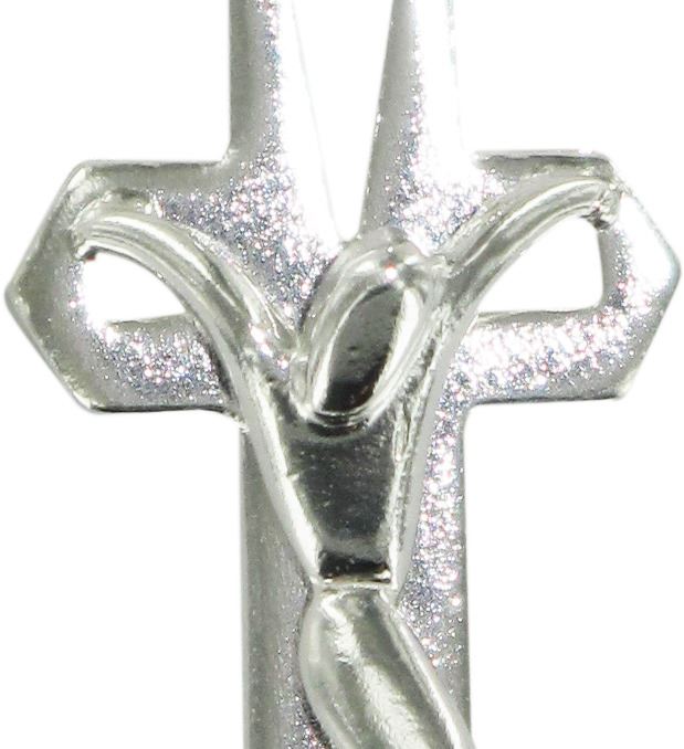 croce in argento 925 con cristo riportato in stile moderno - 3 cm