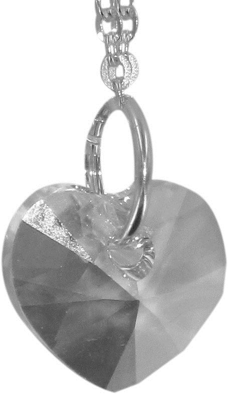 collana in argento 925 con ciondolo in cristallo a forma di cuore 