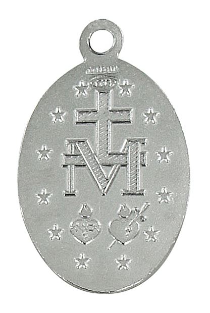 medaglia madonna miracolosa in argento 925, altezza dell'ovale: 1,5 cm, larghezza: 1,1 cm