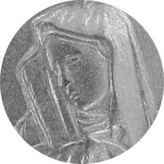 medaglia madonna addolorata in argento 925 a forma di cuore - 1,4 cm