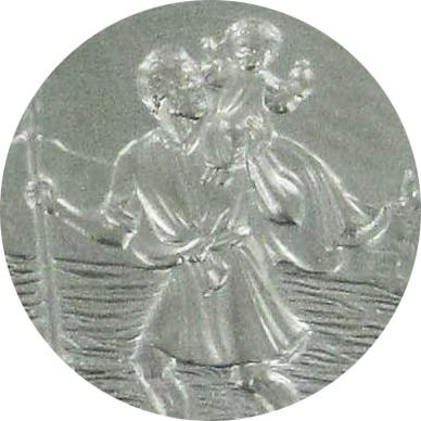 medaglia san cristoforo in argento 925 a forma di cuore - 1,9 cm