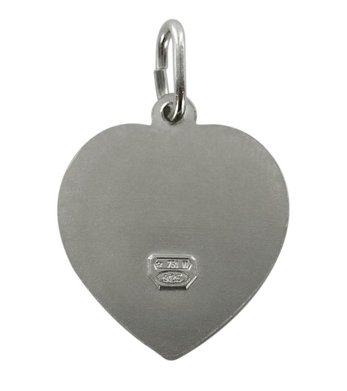 medaglia san cristoforo in argento 925 a forma di cuore - 1,9 cm