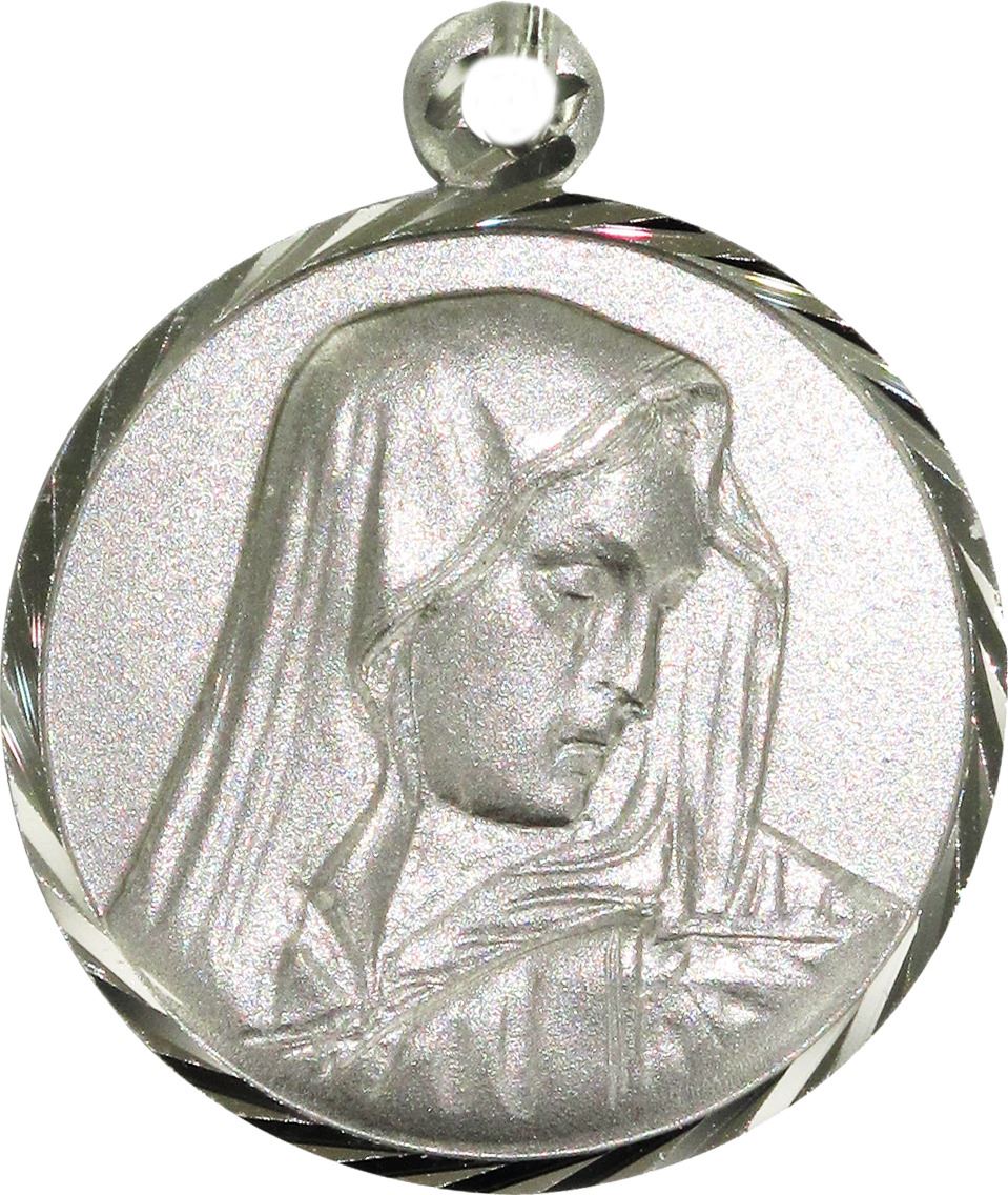 medaglia madonna addolorata in argento 925 - 1,6 cm 