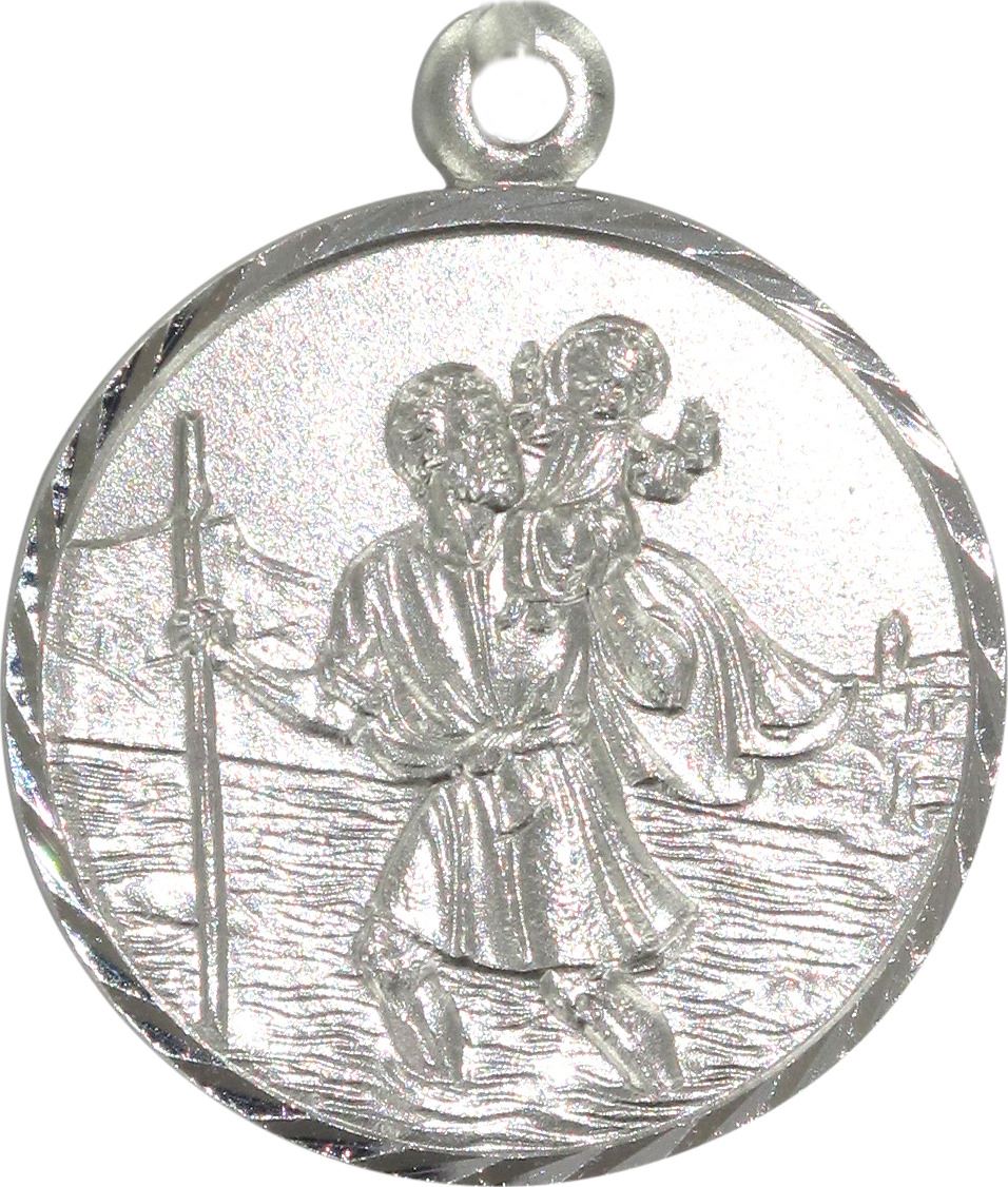 medaglia san cristoforo in argento 925 - 1,6 cm 