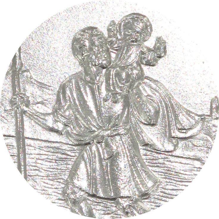 medaglia san cristoforo in argento 925 - 1,6 cm 