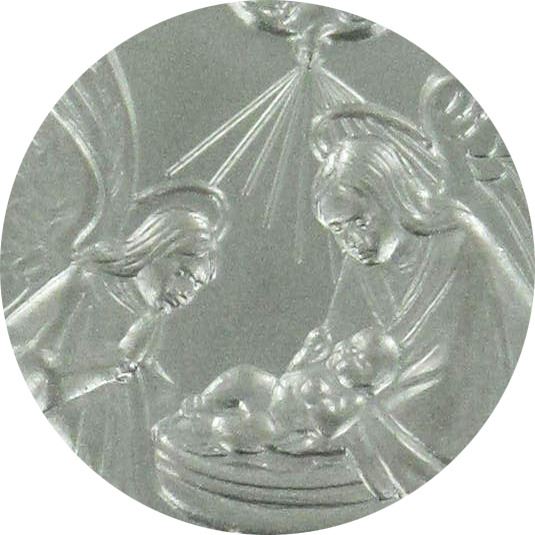 medaglia battesimo in argento Ø 2,5 cm