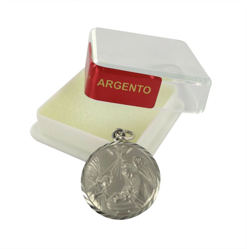 medaglia battesimo in argento Ø 2,5 cm