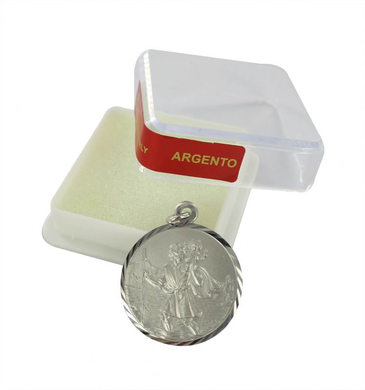 medaglia san cristoforo in argento 925 - 2,5 cm 