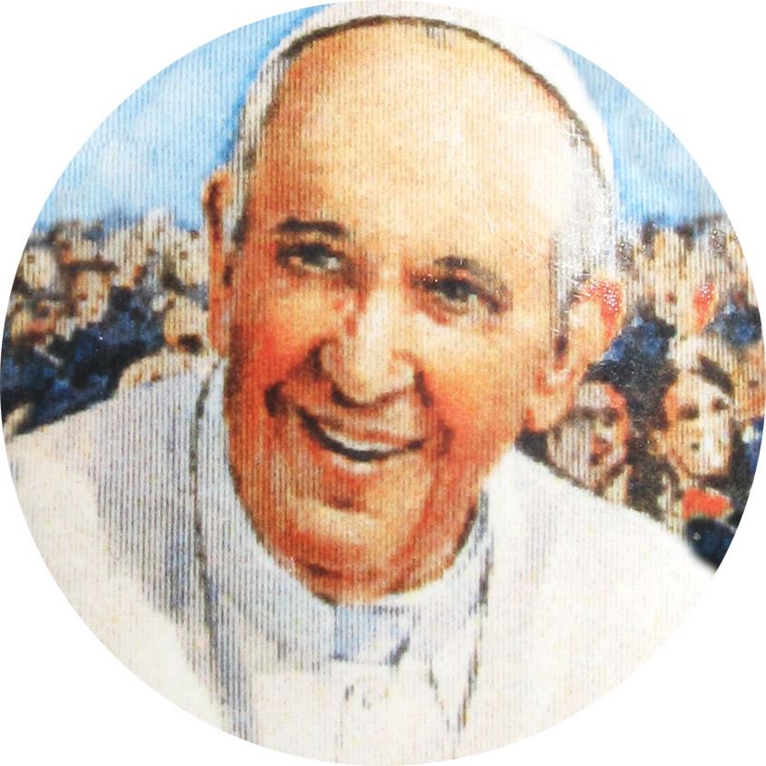 medaglia ovale con profilo in argento 925 - papa francesco
