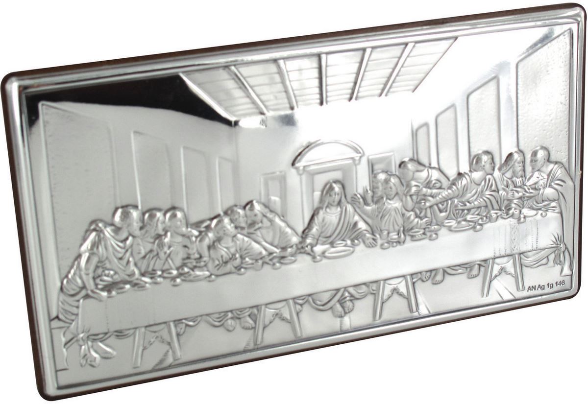 tavola orizzontale con lastra in argento 925 cm 13 x 7 - ultima cena