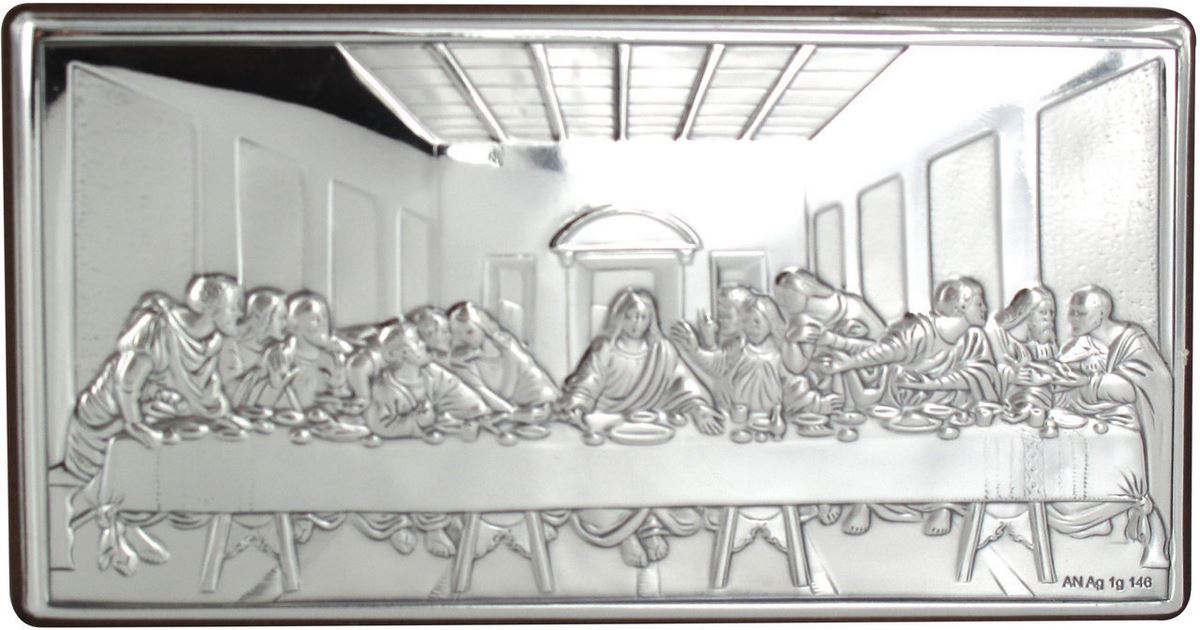 tavola orizzontale con lastra in argento 925 cm 13 x 7 - ultima cena