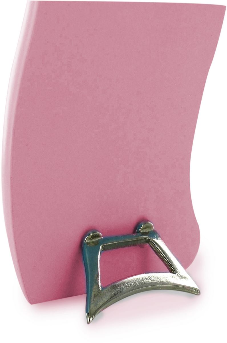 quadretto a forma irregolare di color rosa in argento 925 cm 10,3 x 6 - madonna col bambino