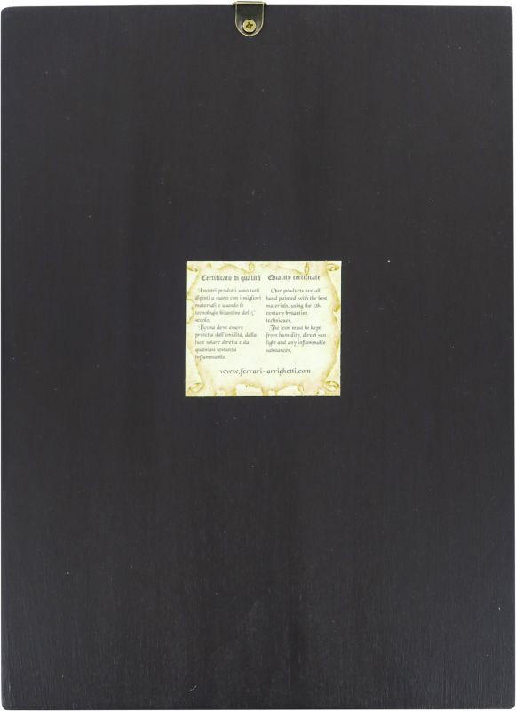 icona madonna con bambino dipinta a mano su legno con fondo oro cm 19x26