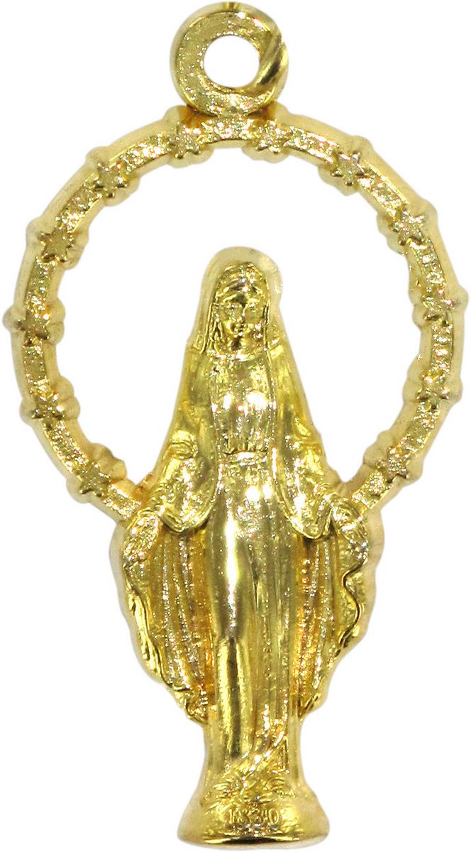 medaglia miracolosa in ottone dorato - 2,5 cm