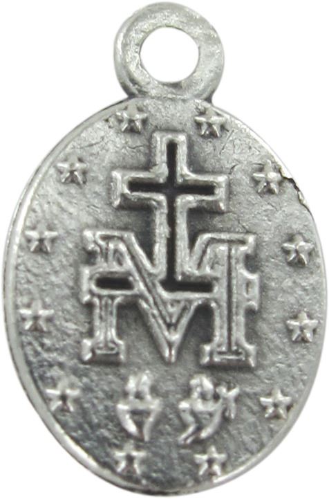 medaglia miracolosa in metallo con smalto blu - 1,5 cm