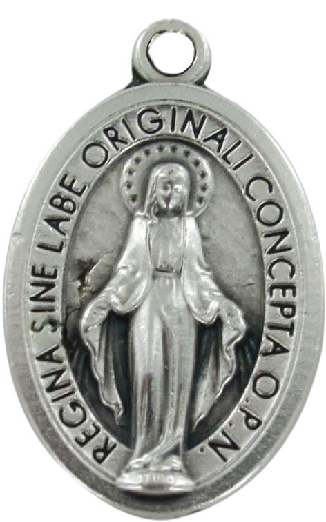 medaglia della madonna miracolosa in metallo - 2,5 cm
