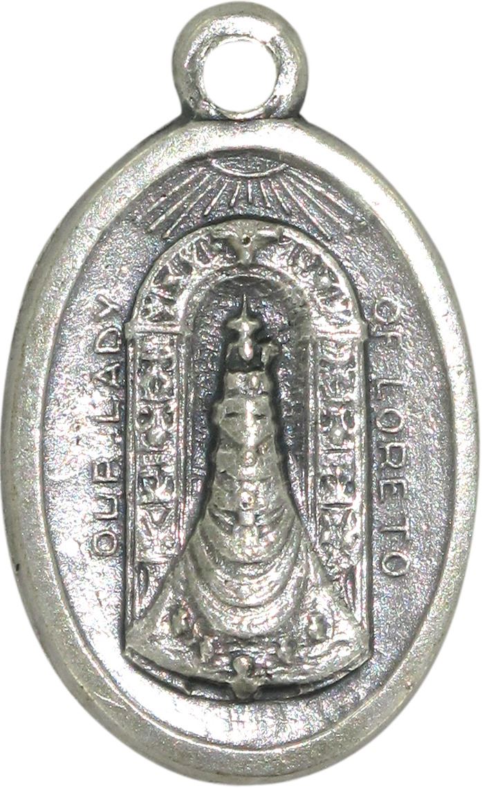 medaglia madonna loreto in metallo ossidato - 2,5 cm
