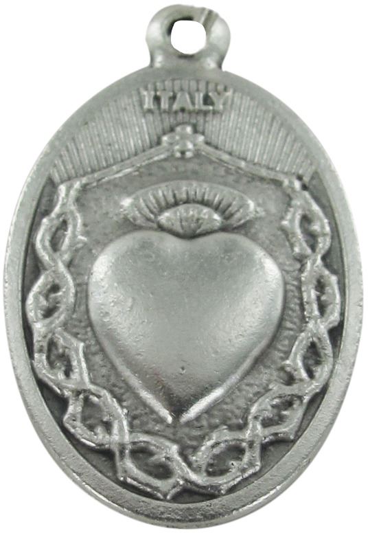 medaglia di gesù bambino di praga, ciondolo in metallo ossidato, 2,5 x 1,5 cm