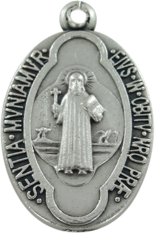 medaglia san benedetto in metallo ossidato - 2,5 cm
