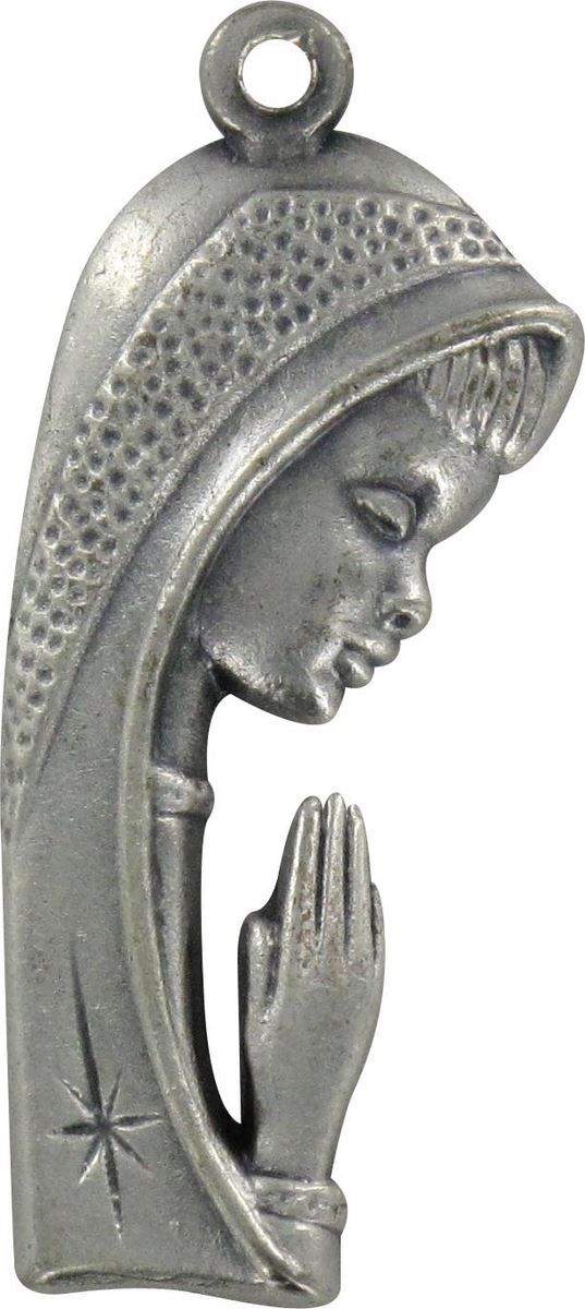 medaglia madonna di profilo in metallo - 3,5 cm