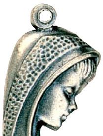 medaglia madonna di profilo in metallo - 3,5 cm