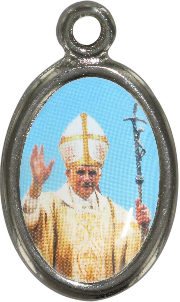 medaglia papa benedetto xvi in metallo nichelato e resina - 2,5 cm