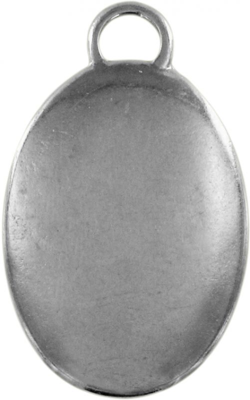 medaglia madonna miracolosa in metallo nichelato e resina - 3,5 cm