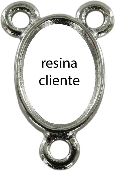 crociera in metallo nichelato con immagine cliente per rosario fai da te - 1,5 cm